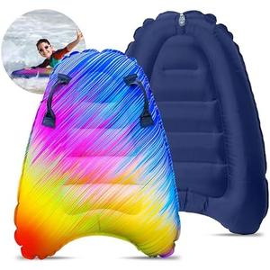 JAMBO Inflatable Surf Body Board with Handles, Boogie Board for Beach, Surfing Swimming Floating Surfboard Boards, Pool Floats Pool Beach Toy for Kids (Color Spiked Bodyboard) - 1 Pack