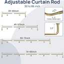 ENJOYBASICS Blackout Curtain rod for windows 48 to 84, Wrap Around Curtain Rods for Bedroom, Living Room, Adjustable from 30 to 86 Inches, Gold