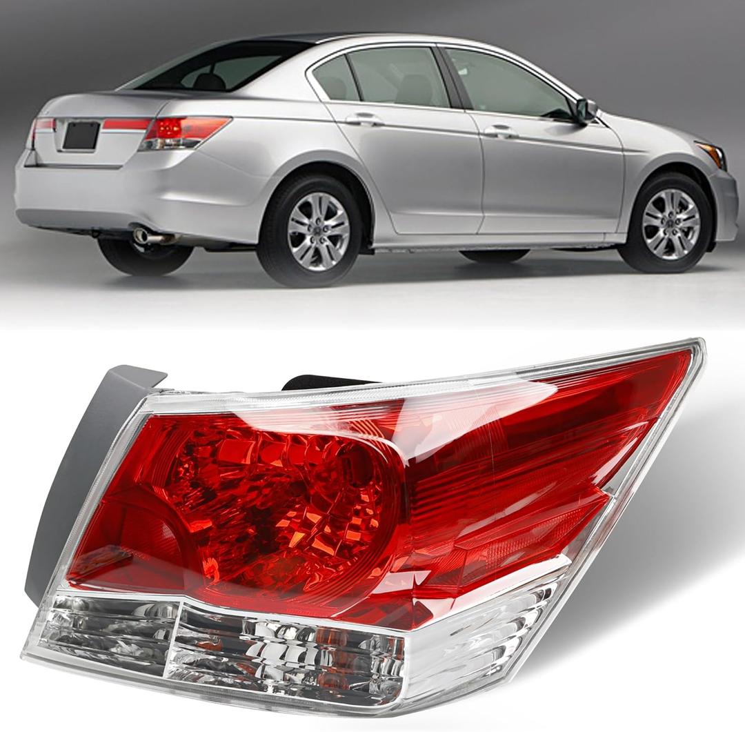 Brake Tail Light for Sedan Honda Accord 2008-2012 - HO2801172 Rear Taillight Assembly Replaces for 33500-TA0-A01 - Tail Lamp with Bulb - Passenger Right Side RH