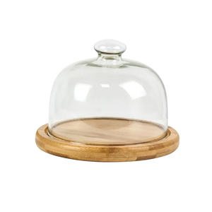 Glass Dessert Dome with Base, Mini Decorative Cake Tray with Glass Dome Cover, 6,8 in Cake Fruit Display Server Tray for Kitchen, Birthday, Wedding, Appetizer Dessert and Cheese Serving Platter