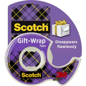 Scotch Gift Wrap Tape, Invisible, 0.75 in. x 650 in., 1 Tape Rolls With Dispensers
