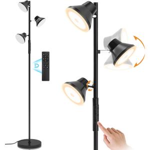LED Floor Lamp, 36W Modern Floor Lamp with Remote & Touch Control, 4 Color Temperatures, Standing Lamp with 3 Rotatable Lights, Floor Lamps for Living Room, Bedroom, Office (Black)