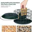 Kingsyard Squirrel Proof Suet Feeder, Cage Bird Feeders for Outdoors Hanging, All Metal, Double Suet Cake Capacity, Tray & Weatherproof, Green