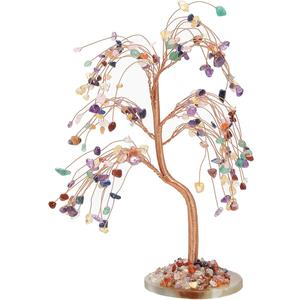 PATIKIL Crystal Tree Gifts for Women, Handcrafted Money Tree of Life Natural Stones for Wealth and Luck Home Office Decor Birthday Gifts for Mom & Dad, Colorful