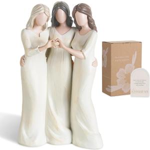 Storieme Friend Birthday Gifts for Women: Unique 3 Sisters Friendship Resin Figurines Statue - Sister Gift from Sisters - Special Christmas Friendship Day Present for Besties Female