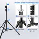 White Black Screen Backdrop with Stand Kit, 6.5x6.5ft T-Shape Background Support Stand with 6.5x6.5ft Black and White Chromakey Screen Backdrop for Streaming, Zoom, Photography