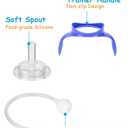 Straw Cup Soft Spout Conversion Kit for Lansinoh Baby Bottle, Toddler Transition Kit with Silicone Straw Top Nipple, Weighted Straw, Bottle Handle, Cleaning Brush, 3 Pack, 8m+