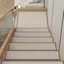 YDKGL 15PCS Stair Treads Non-Slip Washable Peel and Stick Stair Treads for Wooden Steps Indoor Reusable Stair Carpet Treads Adhesive Stair-Runner Rugs for Kids and Dogs Elder8"x30"Gray)