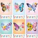 6 Pack Pre Drawn Canvas for Painting Pre Printed Canvas Kit 8 x 10 Inch Stretched Cotton Paint and Sip Set for Adults Couple Party Date Night (Butterfly)