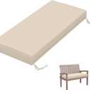 Outdoor Bench Cushion 42×18×3.5 in Thick Waterproof Patio Furniture Cushions, Patio Porch Swing Replacement Seat Pad with Tie Straps and Anti-Slip, for Backyard Garden, Cream