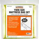 U-Haul Deluxe Twin Mattress and Box Spring Bag Set  Moving and Storage Protection Cover  2.25 Mil  Includes 1 Mattress and1 Box Spring Bag