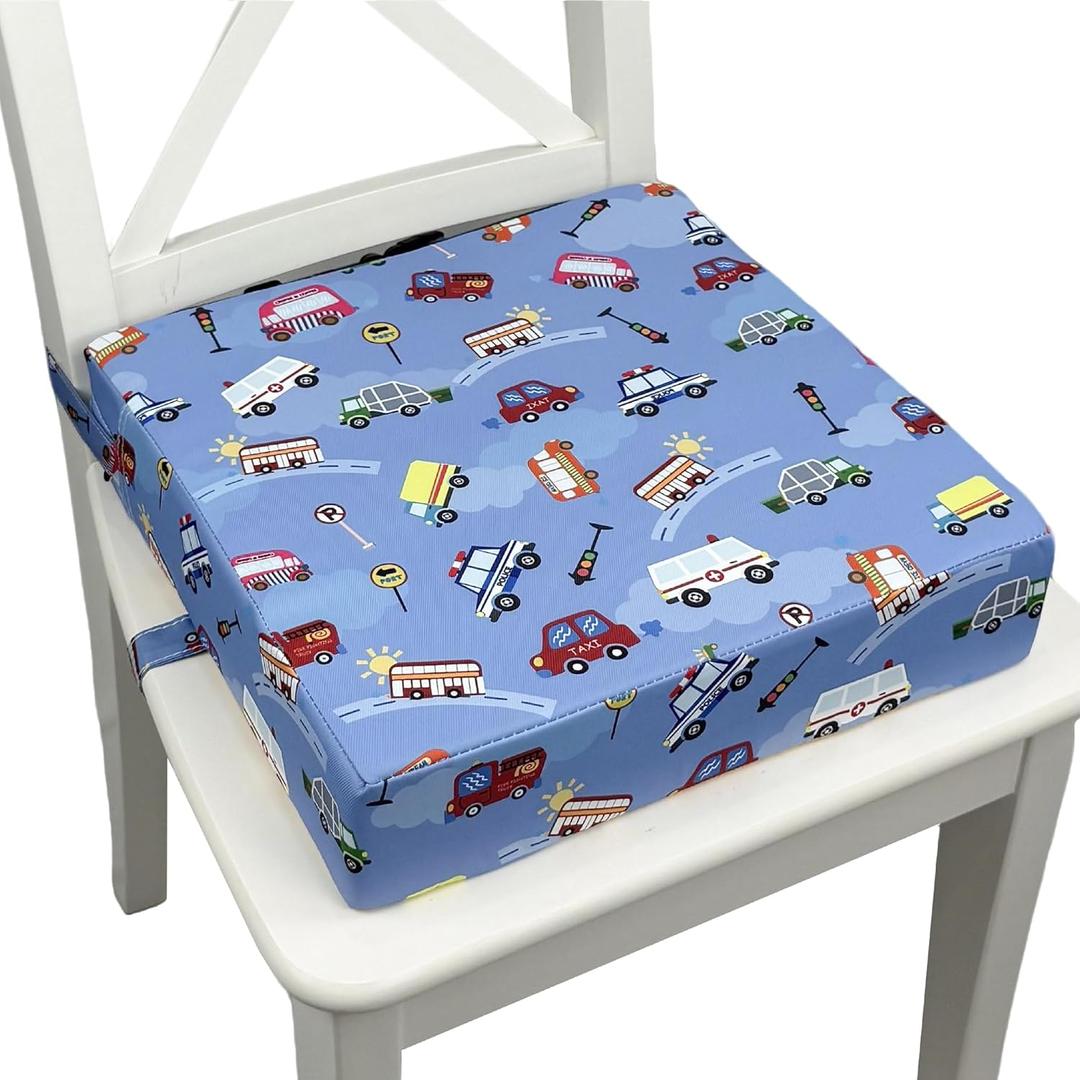 Toddler Booster Seat for Dining Table,Portable Kids Booster Seat - Adjustable, Non-Slip, Lightweight & Easy to Clean (Light Blue)