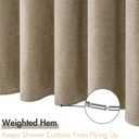 MIULEE Linen Shower Curtain with 12 Metal Hooks Modern Heavy Duty Washable Fabric Shower Curtain Set Waterproof Neutral Thick Cloth Shower Curtains for Bathroom Hotel Bathtub, W72*L72, Khaki