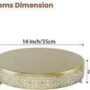 Cake Stand, Metal Round Cupcake Dessert Stand Cake Display Holder Cookies Fruit Serving Tray Decor for Wedding Party Birthday Baby Showers Anniversary (14in, Gold)