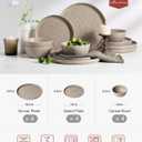 Famiware Mars Plates and Bowls Set, 12 Pieces Dinnerware Sets, Dishes Set for 4, Cinnamon Brown