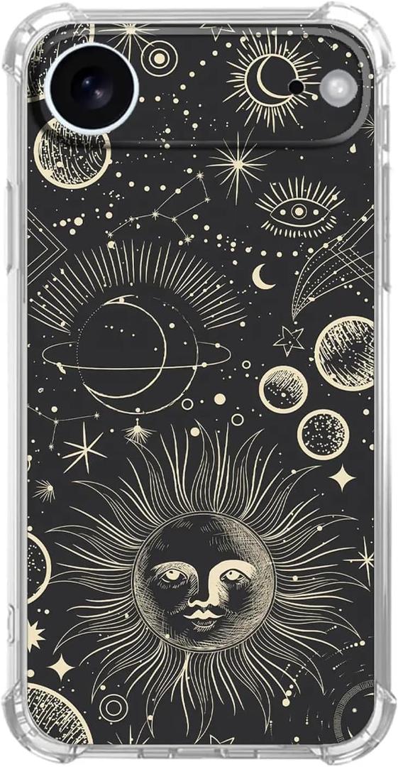 Vintage Zodiac Case for iPhone 17 AirWitchcraft Celestial Planets Pattern for Women Men, Cool Trendy Soft TPU Bumper Cover Case for iPhone 17 Air