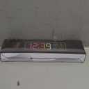 Peakeep Loud Digital Alarm Clock Large Display for Bedrooms with Date, Day of Week, Auto DST, Desk Clock Electric Plug in for Living Room, Battery Backup, USB Port, 5 Dimmers (Blue Rgb)