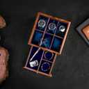 Vintage Superior Rosewood Mens watch display case, Luxury Large Drawer Watch Box Organizer for Men with 6 Divided Slots, Soft Velvet Pillows, and Drawer for Wallet, Cufflinks, and Accessories