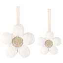 Baby Daisy Pacifier Holder,Light and Soft Dummy Holder Handmade 2 Pack, Decor for Nursing Kids Room (White petals with beige centre)