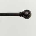 EXCLUSIVE HOME Vine 1" Curtain Rod and Finial Set, Oil Rubbed Bronze, Adjustable 36"-72"