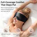 Silk Sleep Mask for Side Sleepers, Face-Hugging Padded Eye Cover, Eye Mask for Sleeping Women Men, with Upgraded Nose Bridge Fit, Soft Light Blocking Mask for Travel, Naps & Shift Workers (Black)