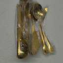 Serving Utensils Set Gold 10-Piece - Stainless Steel Stunning Mirror-Finish, Lightweight, Dishwasher Safe - Includes Slotted Spoons, Forks, Tongs, Ladle, and Pie Server for buffet & parties