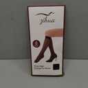6 Pairs Knee High Stockings for Women, 20 Denier Nylon Sheer Socks with Reinforced Toes Black Nude, One Size