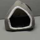 Rabbit Hideout Large Bunny Bed Washable Rabbit House and Hideout Fleece Guinea Pig Hiding Hut for Indoor Bunnies Small Animal Hideaway (Grey)