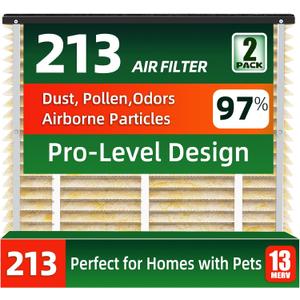 2 Pack 213 Air Filter Replacement, Help Reduce Odor, Humidity Resistance & Dust Capture, Compatible with AprilAire Whole House Air Purifiers,20x25X4 Furnace Filter