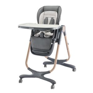 6 in 1 Convertible High Chairs for Babies and Toddlers,Portable High Chair with Dishwasher Tray and 4 Wheel,Booster Seat for Dining Table,Foldable Toddle and Baby Feeding Highchair (Gold-Grey)