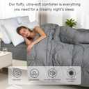 Pinch Pleat Goose Feather Microfiber Down Comforters King Size, Grey 100% Cotton Duvet Insert, Fluffy Medium Warmth Bedding Comforter with Corner Loops (Light Grey, 106 x 90 Inch)
