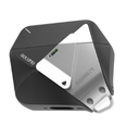 Aulumu A29 Geometric AirPods 4 Case with Lock | Protective Cover with Nylon Buckle | Alloy Armour | Compatible with Apple AirPods 4th (2024) - Black 