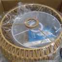 Gold Floor Lamps for Living Room Rattan Boho Floor Lamp with Remote Control & 3 Color Temperature,Dimmable Arc Floor Lamps Brass Standing Lamp Tall Floor Lamp for Bedroom Living Room Corner (11.8inch)