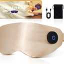 Heated Eye Mask for Dry Eyes Relief, Rechargeable Warm Eye Compress with Adjustable Temperature & Auto Shut-Off, Washable Removable Cover