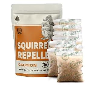 KQCWKH Squirrel Repellent Outdoor, Chipmunk Repellent Outdoor, Squirrel Deterrent for Attic/Garden/Bird Feeders, Keep Squirrels Out of Potted Plants, Covers 120 Sq Ft, 60 Days Protection - 8 Packs