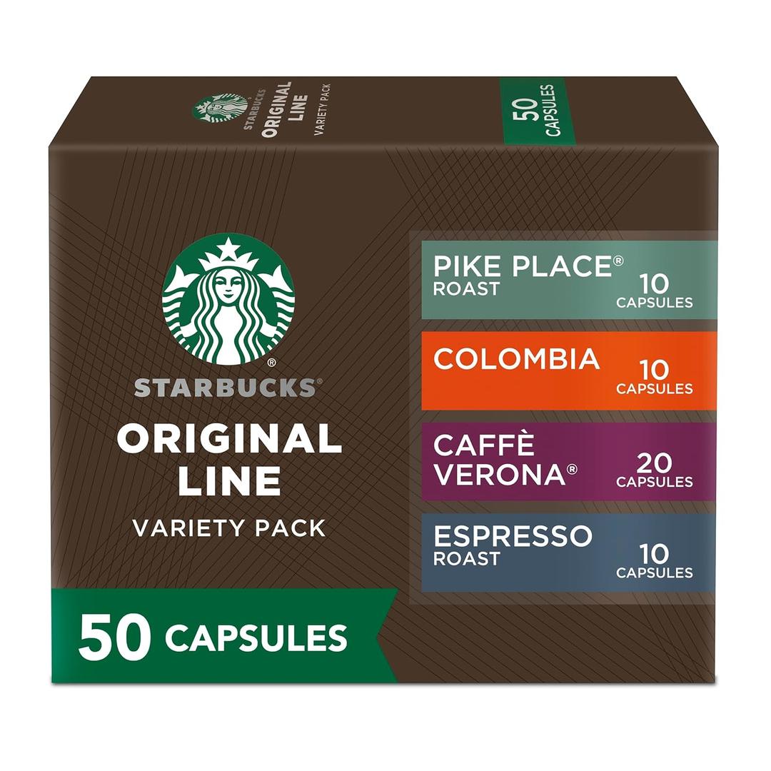 Starbucks by Nespresso Original Line, Intense Variety Pack, 50-count Espresso Pods (EXP 11/02/24)