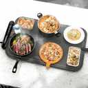 Warming Mat for Food, Waterproof Warming Tray for Buffets Party, Food Warmer with 7 Temperature Settings, Roll-Up Storage, 23.6"x14.6", Grey (Gray)