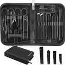 Manicure Set Professional Nail Clipper Kit-26 Pieces Stainless Steel Manicure Kit,Nail Care Tools with Luxurious Travel Case (Black)