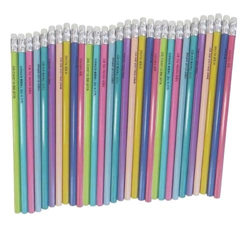 Pastel Wooden Pencils with Erasers, Pack of 50, Multi-Colour For Kids 
