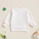 Baby Girl St Patricks Day Clothes Bow Clover Embroidery Sweatshirt Pullover Oversize Sweater Toddler Girl Irish Tops (18-24 Months, White)