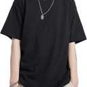Mens Oversized T-Shirts Fashion Loose Fit Crewneck Tshirt Streetwear Heavyweight Short Sleeve Gym Workout Tops (XXL)