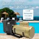 W3SP2610X15 Replacement Swimming Pool Pump 1.5 HP 115/230 V Single Speed Compatible with Hayward SP2610X15 High Efficiency Super Pool Pump for Spa and In-Ground Pool