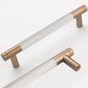 2 Pack 5 Inch Bar Cabinet Pulls Bronze and Nickel Knurled Handles for Drawer Pulls Cupboard Aluminum Handles (Modern 2, 128 mm)