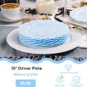 72 Pack Blue Plastic Plates, 10" Disposable Wave Edge Dinner Plates Elegant Heavy Duty Serving Dishes for Party, Wedding, Thanksgiving, Christmas