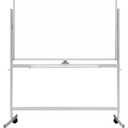 BIBOC Large White Board 32x48 Inches - Mobile Rolling White Board on Wheels, Double-Sided Height Adjustable Dry Erase Whiteboard Wheel with Stand for Office, School, Home (4832 inches)