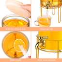 1 Gallon Drink Dispenser, Glass Beverage Dispenser With Stand,Juice Containers with Lid for Party,Drink Dispensers for Parties With Spigot for Lemonade/Soda/Tea