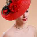 Tea Party Hats Fascinators for Women Derby Headpiece Peacock Feather Wedding Headware Bridal Headpiece