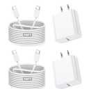 10Foot Fast iPhone Charging Cable,2Pack Super Fast iPhone USB C Wall Charger Block with 10FT USB C-C Charging Cable Type C Apple Adapter for i Phone 17Air/17 Pro/16/16e/16 Pro Max/15/iPad Pro/Air/Mini