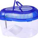 POPETPOP Reptile Carrier - Reptile Terrarium Habitat Small Turtle Tank, Turtle Container, Reptile Carrier with Cover and Handle - Above Tank Basking for Mini Pet Houses(Small)