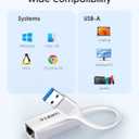 LENTION USB to Ethernet Adapter, 1000Mbps Plug and Play Wired LAN Network USB A to RJ45 Converter Powerline Ethernet Adapter Compatible with Nintendo Switch, Linux, Windows Laptop(HU604, Silver)